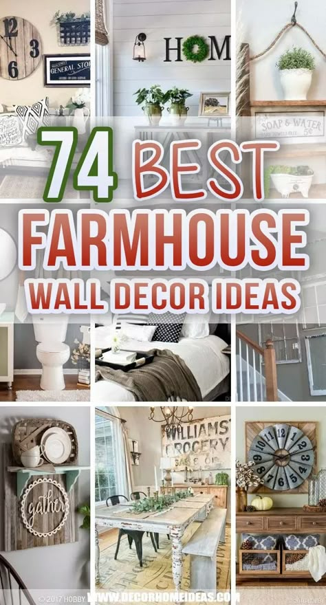 Farmhouse Wall Decor Living Room, Farmhouse Wall Decor Ideas, Sala Vintage, Diy Farmhouse Ideas, Casa Country, Best Farmhouse, Farmhouse Decorating, Farmhouse Decor Ideas, Modern Farmhouse Living Room