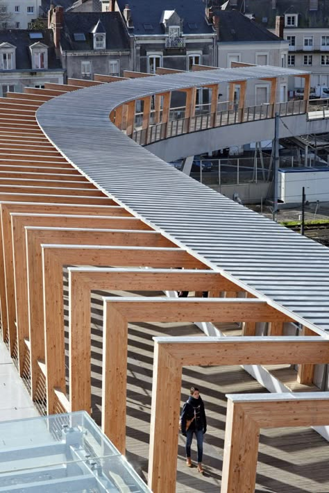 Timber Bridge, Bridges Architecture, High Speed Train, Train Station Architecture, Steel Bridge, Covered Walkway, Timber Architecture, Pedestrian Bridge, Bridge Design