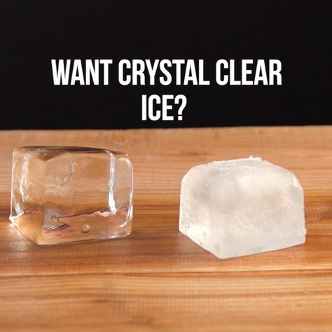 How to Make Crystal Clear Cocktail Ice Video | TipHero Fancy Ice Cubes, Ice Video, Flower Ice Cubes, Whiskey Ice Cubes, Cocktail Trends, Fancy Ice, Floral Ice, Whiskey Ice, How To Make Crystals