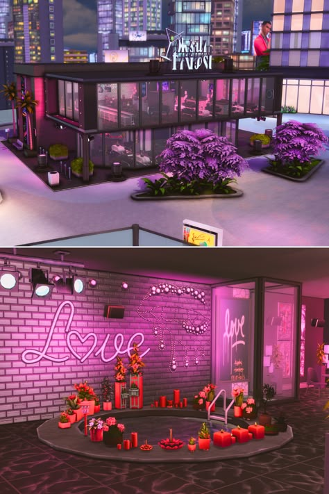 Sims 4 San Myshuno Build, Sims 4 Lounge Lot, Sims 4 Lounge Build, San Myshuno Builds, Lounge Sims 4, Sims 4 Date Night, Sims 4 Lounge, Sims 4 San Myshuno, Sims 4 Lots