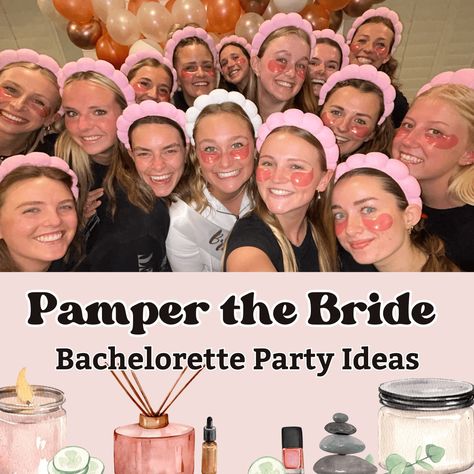 This fun bachelorette party theme helps you "pamper the bride" before her big day! Sit back, relax, and spa your way to the wedding day! Sister Bachelorette Party, Bachelorette Spa Party Ideas, Spa Hen Party, Bachelorette Wellness Weekend, Spa Day Bachelorette Party Ideas, Bridal Spa Party, Bachelorette Party Spa Theme, Bachelorette Spa Weekend, Bachelorette Party Spa Day