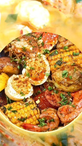 Scallop And Shrimp Recipes, Seafood Boil Bag, Seafood Mix Recipes, Seafood Boil In A Bag, Seafood Boil Recipes Cajun, Crab Boil Recipe, Seafood Boil Recipe, Cajun Shrimp Boil, Smoked Seafood