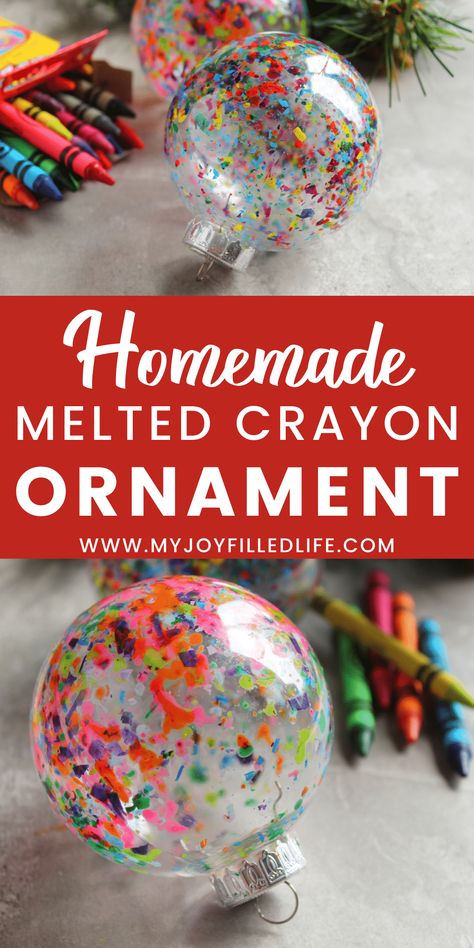 Crayon Ornaments Diy, Crayon Ornaments, Christmas Crafts Kids Ornaments, Christmas Ornaments Homemade Kids, Kids Crafts Ornaments, Christmas Ornaments Diy Kids, Homemade Gift Idea, Ornaments Diy Kids, Diy Christmas Gifts For Kids