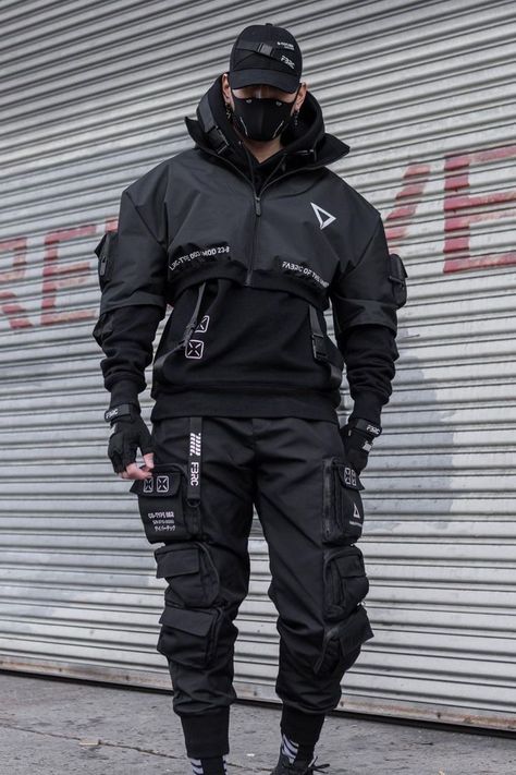 Cyberpunk Outfit Male, Women Techwear, Techwear Shoes, Mens Techwear, Cyberpunk Streetwear, Techwear Men, Techwear Aesthetic, Tech Outfit, Cyberpunk Outfit