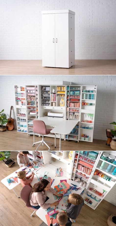 Hobby Cabinet Craft Storage, Craft Folding Table, Crafters Storage Cabinet, Fold Up Craft Table With Storage, Craft Storage With Fold Out Table, Craft Storage Cabinet With Fold Out Table, Fold Out Storage Cabinet, Craft Closet With Fold Down Table, Dream Cabinet Craft