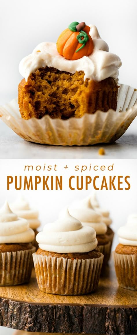 Pumpkin Cupcakes With Cream Cheese, Cinnamon Cream Cheese, Cupcakes With Cream Cheese Frosting, Delicious Cream, Spice Cupcakes, Everything Pumpkin, Pumpkin Everything, Pumpkin Cupcakes, Pumpkin Spice Cupcakes