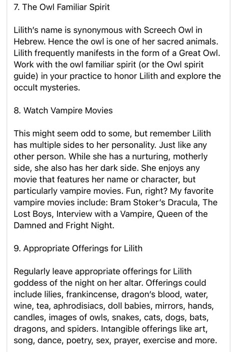 Lilith Cheat Sheet, Lilith Offering Ideas, Lilith Worship, Lilith Tattoos, Lilith Deity, Witch Deities, Lilith Prayer, Lilith Alter, Working With Lilith