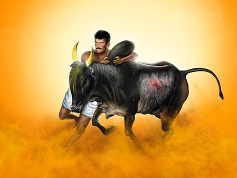 Jallikattu by Vignesh Tamil Nadu Photography, Pongal Images, Happy Pongal Wishes, Pongal Wishes, Bull Images, Harry Potter Art Drawings, Psd Free Photoshop, Dog Background, Happy Pongal