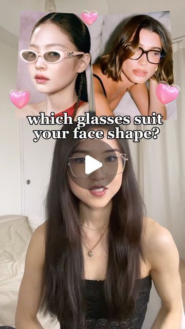 Julianna Lee | Which face shape are you? 🧡 the glasses I’m wearing are linked in my bio!
•
•
•
•
•
•
•
Glasses, face shape, face type, glasses aesthetic,... | Instagram Type Of Glasses For Face Shape, Triangle Face Shape Glasses, Glasses Shape For Round Face, Glasses For Heart Shaped Face For Women, Glasses For Rectangle Face Shape, Glass For Round Face, How To Look Good In Glasses, Glasses For Triangle Face Shape, Glasses For Long Face Shape