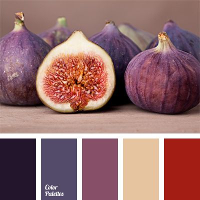 Color of ripe figs, it can still be called aubergine, suit those who like dark colors in interior design. But use this palette carefully, that would not go In Color Balance, Color Palette Ideas, Wall Living Room, Purple Color Palettes, Color Schemes Colour Palettes, Warm Palette, Palette Ideas, Design Seeds, Color Balance