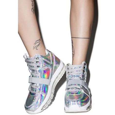 Holo Shoes, Hologram Shoes, Holographic Shoes, Hipster Shoes, Galaxy Shoes, Green Led Lights, High Top Trainers, Space Girl, Embroidered Shoes