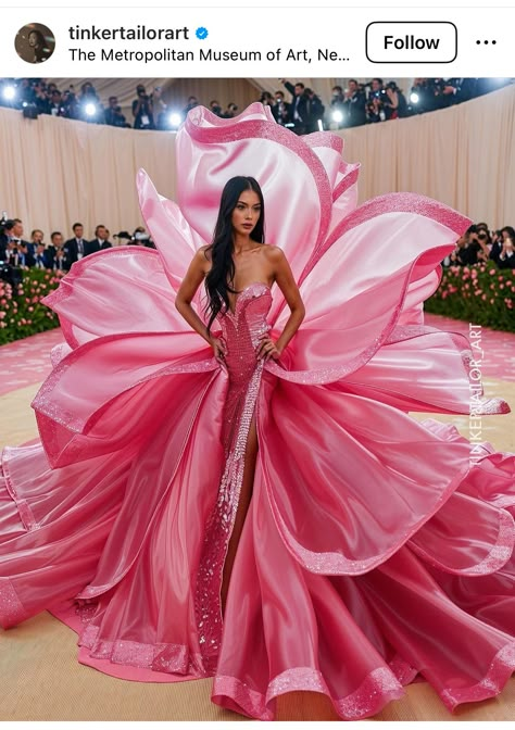 Rose Shaped Dress, Creative Dresses For Fashion Show, Met Gala Dresses Gowns, Surrealism Outfit, Met Gala Gowns, Unusual Dresses, Met Gala Outfits, Met Gala Dresses, Fashion Show Dresses