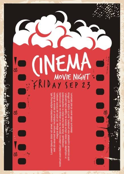 Movie Night Poster, Movie Night Flyer, Film Festival Poster, Festival Logo, Night Illustration, Cinema Movie, Club Poster, Retro Film, Event Poster Design