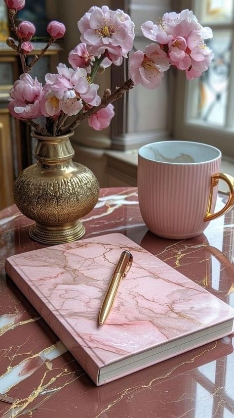 Pink Writer Aesthetic, Girly Aesthetic, Pretty Phone Wallpaper, Lovely Flowers Wallpaper, Instagram Frame, Rosa Pink, Coffee And Books, Alam Yang Indah, Flower Backgrounds