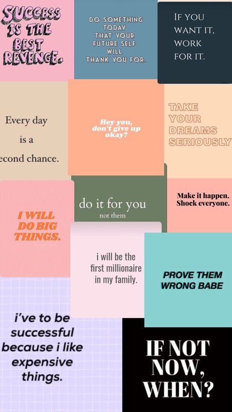 Aesthetic Pictures For Wall Collage Motivation, Aesthetic Quotes For Study, Aesthetic Wallpapers For Students, Quote Collage On Wall, Class 10 Quotes, Do It For You Not Them, Qoutes About Study Motivation, Motivational Collage Wallpaper, Affirmative Wallpaper