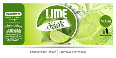 WENNYPEG LIME DRINK MINI PRODUCT LABEL DESIGN (BY 7GRAFFIX) Soap Label Design, Packaging And Label Design, Soda Labels, Lime Drinks, Product Label Design, Lime Pickles, Water Packaging, Lemon Drink, Cool Shirt Designs