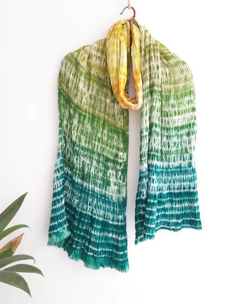 Shibori stole or dupatta Tie Dye Dupatta, Shibori Dye, Shibori Tie Dye, Tie Dye Cotton, Traditional Motifs, Fancy Dress Design, Indigo Dye, Hand Block Print, Silk Dupatta