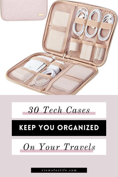 Traveling For Work Tips, Tech Travel Organizer, Travel Electronics Organizer, Cleaning Images, Travel Tech Organizer, Tech Organizer, Tech Kit, Tech Organization, Tech Essentials