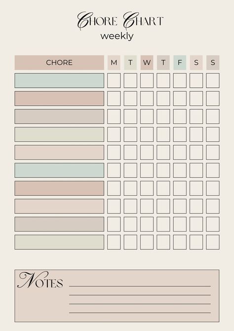 Soft Beige Aesthetic Elegant Minimalist Weekly Chore Chart - Templates by Canva Weekly Chores Chart, Aesthetic Chore Chart Printable, Cute Charts Template, Chart Aesthetic Template, Aesthetic Organization Chart, Aesthetic Chores List, Weekly Chore Chart Template, Organization Lists Printables, Study Chart Template