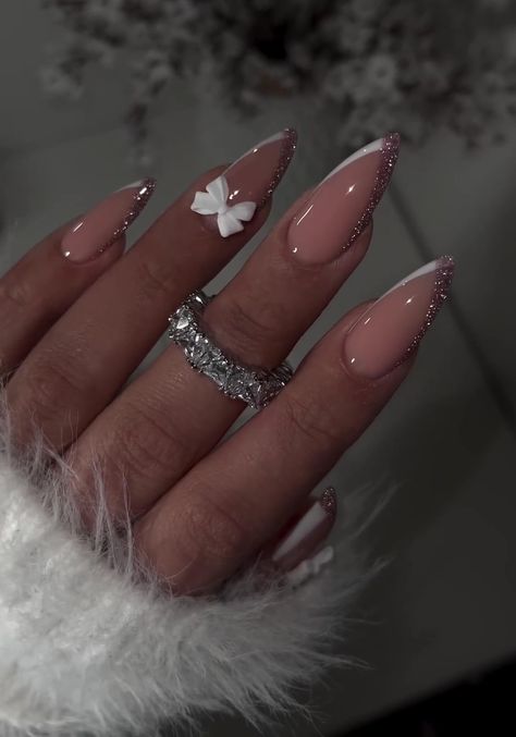 25 2024 Almond Nails to Inspire You Alm9nd Nails, Birthday Nail Inspo 2024 Almond, Sweet 16 Nail Ideas Art Designs, Birthday Nails Almond November, Nail With White Designs, Cute Short Almond Nails French Tip, Nails Inspo 2024 Almond, Boyfriend Inspired Nails, Winter Nail Ideas Almond Shape