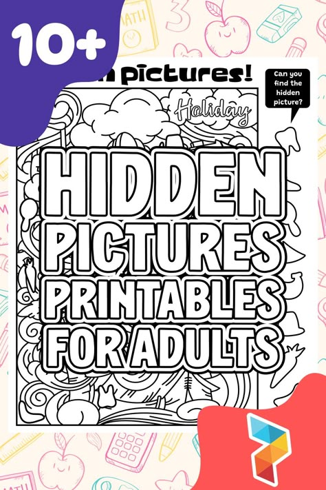 Hidden Pictures Printables For Adults Hidden Picture Printable, Picture Games For Adults, Summer Hidden Pictures Printables Free, Find The Hidden Objects Worksheet, Free Hidden Picture Printables, Finish The Picture Drawing Free Printable, Printable Activity Sheets For Adults, Fun Worksheets For Teens, Hidden Objects Printables Free Difficult