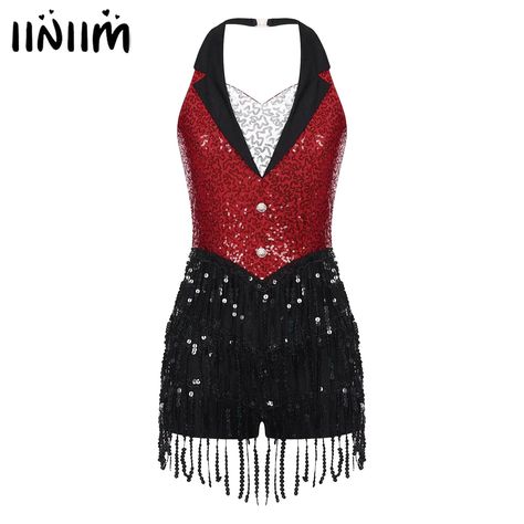 Womens Jazz Latin Dance Performance Costume Halter Backless Sparkly Sequins Fringe Jumpsuit Sleeveless Tassel Leotard Dancewear - AliExpress Jazz Dance Costumes Sassy, Christmas Dance Costumes, Jazz Dance Dress, Fringe Jumpsuit, Dance Jumpsuit, Outfits With Gloves, Dance Costumes Ballroom, Latin Dance Costume, Leotard Dress