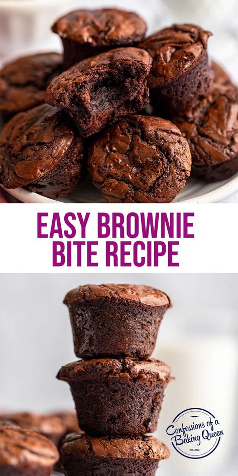 Chocolate Chip Brownie Muffins, How To Make Desert, Cupcake Brownies Recipe, Easy Brownie Bites, Brownie Bits, Pot Brownie Recipe, Recipes For Brownies, Brownie Cupcake Recipes, Brownies Cupcakes Recipes