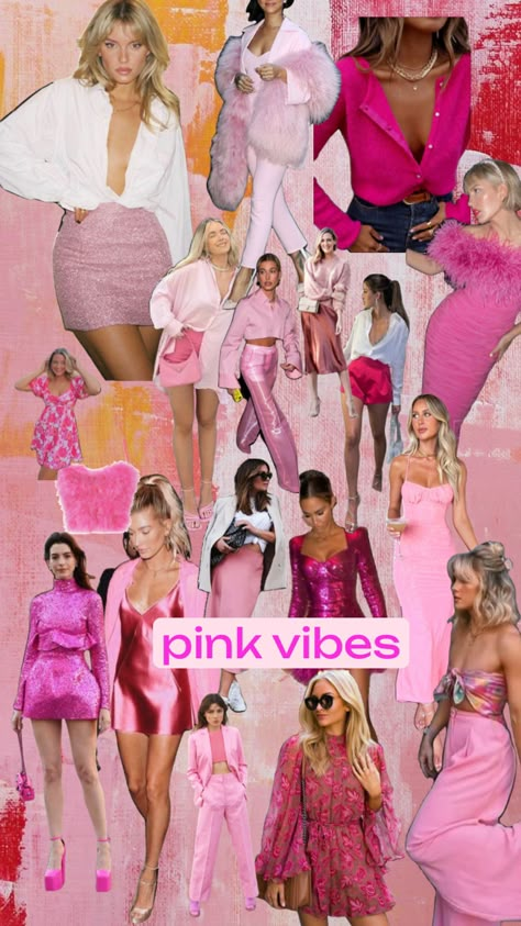 #myfirstshuffle Pink Theme Outfit Party Ideas, Pink Hen Do Outfit, Pink Hens Party Outfits, 50 Shades Of Pink Party Ideas Outfits, Pink Group Outfits, Pretty In Pink Bachelorette Party Outfit, Pink Bachelorette Outfit, Pink Night Out Outfit, 21st Birthday Barbie