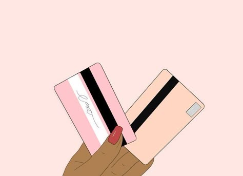 Credit Card Illustration, Online Shopping Ideas, Money Pink, Finance Women, Logo Online Shop, Women Illustration, Relationship With Money, Money Card, Illustration Art Girl