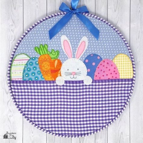 Syprosjekter For Nybegynnere, Free Applique Patterns, Easter Applique, Embroidery Hoop Crafts, Fun Easter Crafts, Bunny Embroidery, Hand Sewing Projects, Ideas Embroidery, Easter Fabric