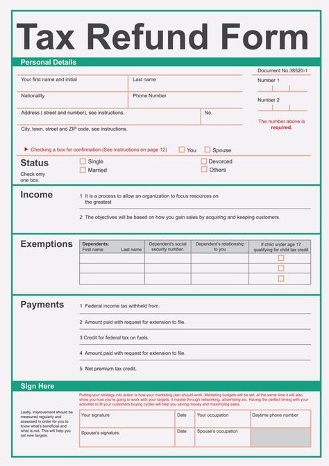 Illustration of tax refund form Free Vec... | Free Vector #Freepik #freevector #paper W4 Tax Form, Tax Fraud, 1099 Tax Deductions, 1099 Tax Form, Onboarding App, Buy Tax Liens, Simple Mobile, Tax Forms, Application Form