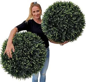 Faux Outdoor Plants, Topiary Balls, Round Planters, Outdoor Topiary, Topiary Plants, Front Walkway, Artificial Topiary, Space Ideas, Outdoor Plants