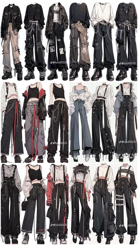 Types Of Clothes, Clothing Design Sketches, Fashion Drawing Dresses, Anime Inspired Outfits, Drawing Anime Clothes, Dress Design Sketches, Fashion Illustration Dresses, Tomboy Style Outfits, Fashion Inspiration Design