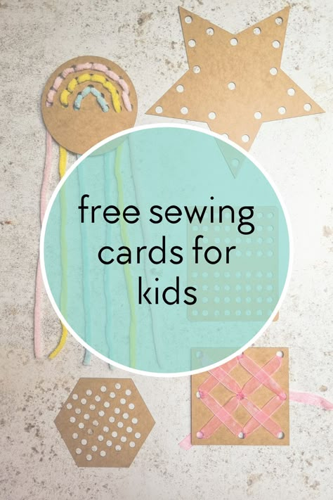 Sewing Activities For Kids, Preschool Sewing Activities, Simple Sewing For Kids, Sewing Cards Templates, Yarn Activity For Kids, Sewing Cards For Kids, Preschool Sewing, Sensory Christmas, Swedish Heritage