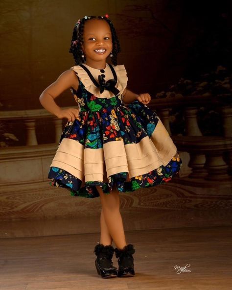 Children's Ankara Outfits, African Dress For Kids Girl, African Kids Clothes Ankara Styles, Styles For Children Ankara, Kids African Outfits Girls Ankara, Ankara Gown For Kids Girl, Ankara Children Gown Styles, Children's Ankara Dress Styles, Ankara Style For Children