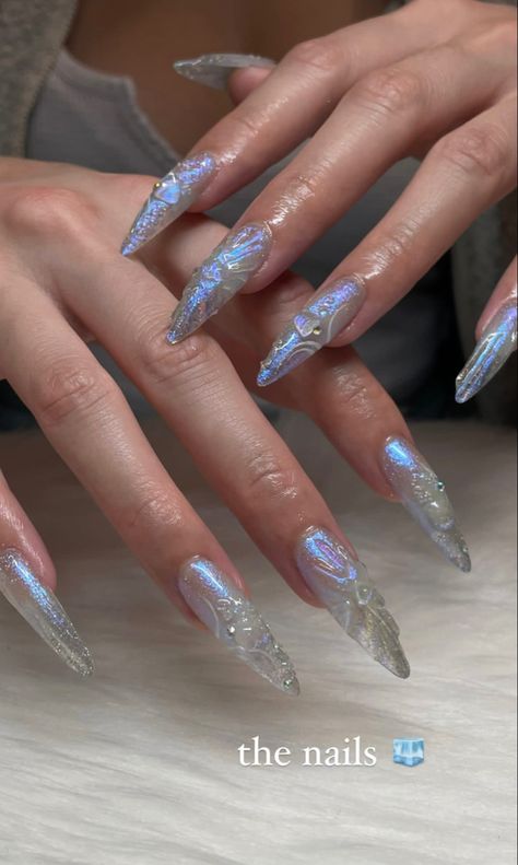 Siren Nails Design, Siren Core Nails, Staleto Nails, Siren Nails, Sharp Nails, Graduation Nails, Grunge Nails, Modern Nails, Soft Nails