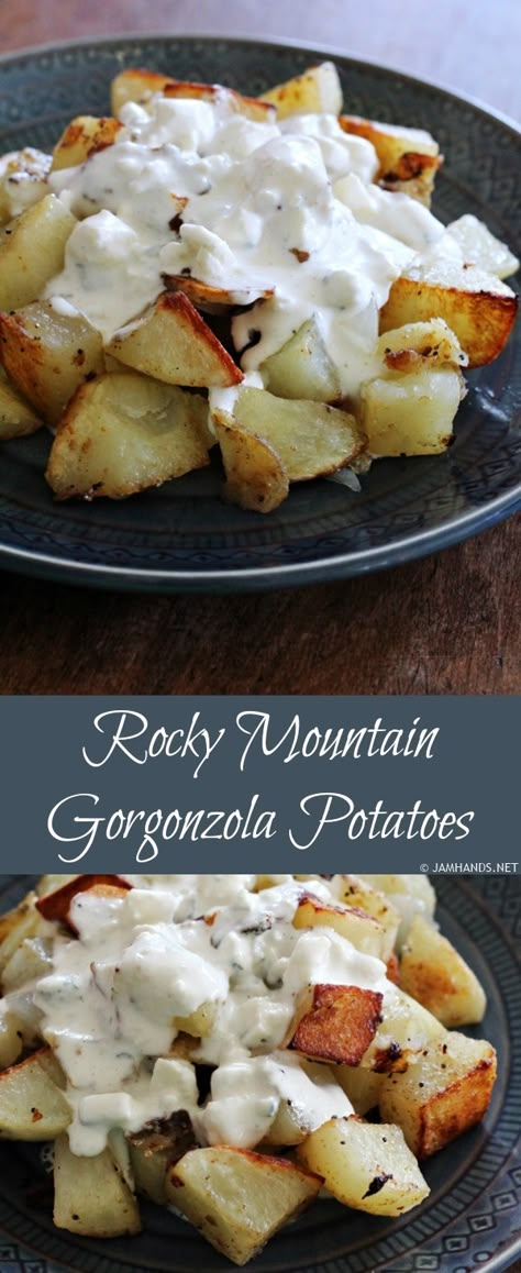 Gorgonzola Potatoes, Potato Delight, Gorgonzola Recipes, Gorgonzola Sauce, Vidalia Onion, Seasoned Potatoes, Idaho Potatoes, Potato Side Dishes, The Rockies