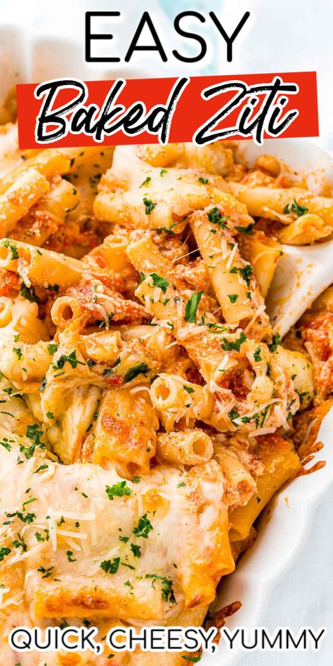 Ziti Noodles, Baked Ziti With Ricotta, Easy Baked Ziti, Ziti Recipe, Ziti Pasta, Ziti Recipes, Baked Ziti Recipe, Baked Pasta, Baked Pasta Recipes