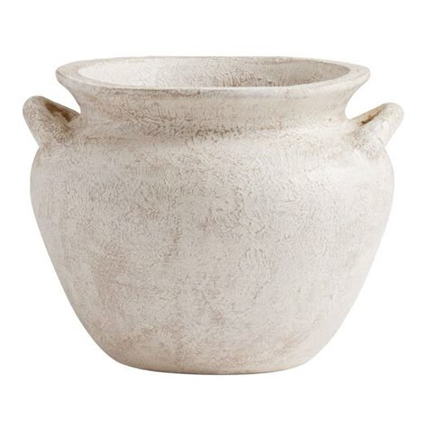 Delphine Ivory Terracotta Urn Outdoor Patio Planter by World Market Terracotta Urn, Patio Planters, Grandma's House, Terracotta Planter, Outdoor Planter, House Accessories, Vintage Planters, Garden Backyard, Home Decor Style