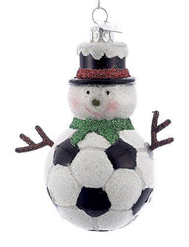 Kurt Adler Noble Gems Glass Soccer Snowman Ornament Easy Christmas Ornaments, Soccer Theme, Designer Names, Snowman Design, Snowman Ornament, Kurt Adler, Frosty The Snowmen, Designer Name, Snowman Ornaments