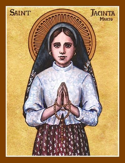 St. Jacinta Marto icon by Theophilia on DeviantArt Women Saints, Catholic Icons, Saint Philomena, Catholic Pictures, Religious Pictures, Catholic Images, Lady Of Fatima, Ink Watercolor, Religious Images