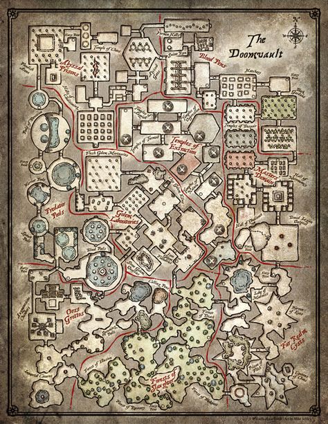 Dead in Thay; Handout Map (Digital) Dungeon Map, Fantasy City Map, Map Making, Tabletop Rpg Maps, Hand Drawn Map, Pathfinder Rpg, Rpg Ideas, Rpg Map, D And D