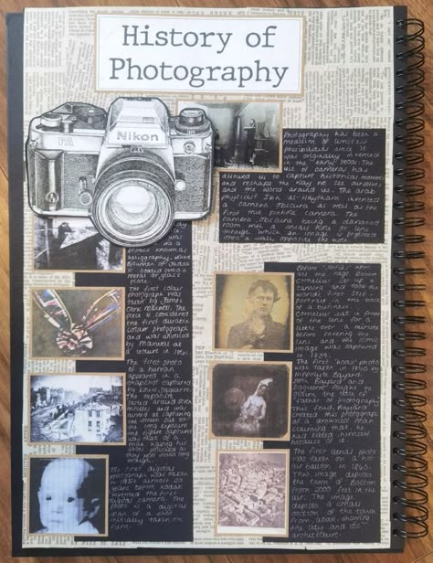 Photography Coursework Ideas, History Of Photography Sketchbook, Art School Portfolio Sketchbook Pages, Photography Sketch Book Ideas, Sketchbook Ideas A Level Art, Gcse Contact Sheet, Photography Gcse Aesthetic, History Textiles Gcse, Gcse Art Artist Research Page Grade 9