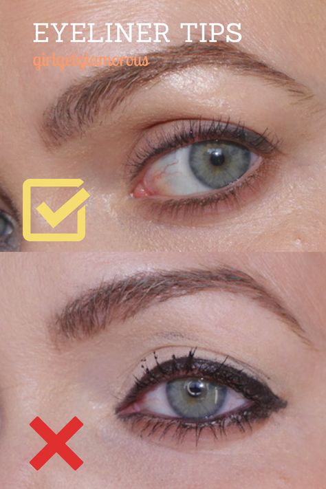 Eyeliner For Natural Look, How To Do Minimal Eyeliner, Eyeliner On Top Lid Only, Lower Eyelid Eyeliner, Eyeliner For Blondes, Lower Waterline Eyeliner, Top Lid Eyeliner, Where To Apply Eyeliner, Eyeliner Styles Natural