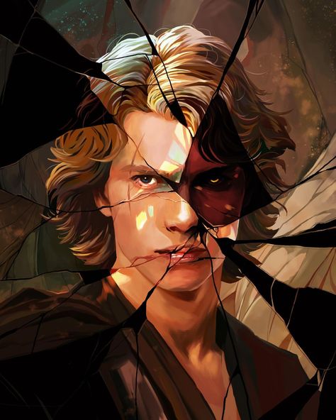 Samantha Dodge | #Starwars #anakinskywalker #jedi #darthvader | Instagram Anakin Pfp, Anakin Aesthetic, Anakin Darth Vader, Star Wars Painting, Anakin Vader, Star Wars Background, Dark Side Star Wars, Star Wars Anakin, Star Wars Love