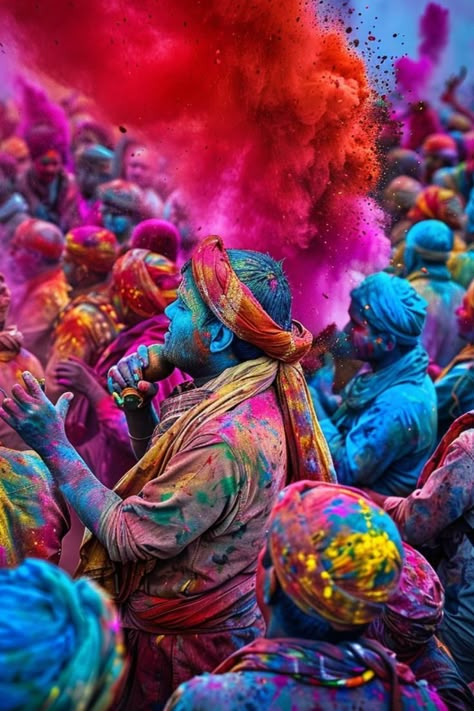 Celebrate Color at Holi Festival in India 🌈✨ Experience the joy and vibrancy of Holi, India's Festival of Colors. Enjoy the playful throwing of colored powders, traditional music, and festive dances. 🌿🇮🇳 #HoliFestival #IndiaTravel #CulturalExperience #FestivalTravel Indian Color Festival, Holi Festival India, Festival Of Colors, Holi Colors, Indian Colours, Festivals Of India, Festivals Around The World, Joyous Celebration, Cultural Festival