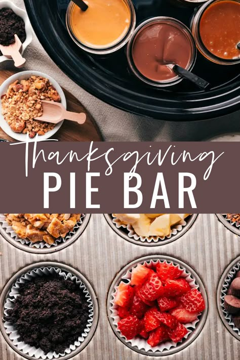 Thanksgiving Pie Board, Pie Themed Party Food Ideas, Christmas Mini Pie Bar, Thanksgiving Dessert Table Set Up, Christmas Work Party Desserts, Pie Bar Sign, Pie Making Party, Thanksgiving Dessert Bar Ideas, Pie Tasting Activity