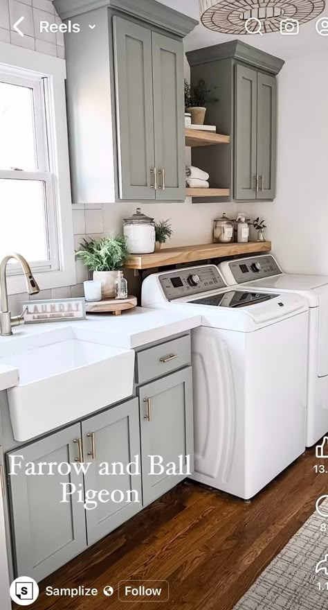 Laundry In Kitchen, Laundry Room Inspo, Organization Laundry Room, Laundry Room Update, Organization Laundry, Pantry Laundry Room, Laundry Room Flooring, Large Laundry Rooms, Closet Laundry