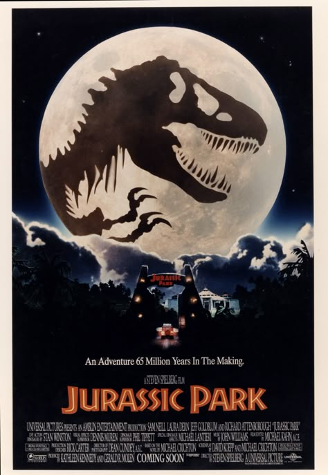 The Man Behind the Most Iconic Movie Posters of the ’80s and ’90s | Alvin's poster for Jurassic Park.  John Alvin/Universal  | WIRED.com Jurassic Park Poster, 80s Posters, 80s Movie Posters, Jurassic Park 1993, Jurassic Park Movie, Jurrasic Park, Iconic Poster, Iconic Movie Posters, Michael Crichton