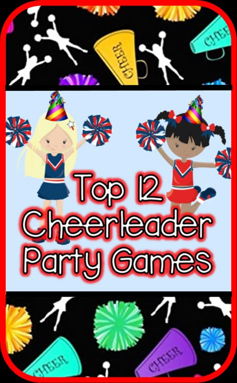 Cheerleading Sleepover Ideas, Cheer Party Food Ideas, Cheer End Of Season Party, Cheer Team Christmas Party Ideas, Cheer Party Games, Team Building Games For Cheerleaders, Cheer Birthday Party Games, Cheer Games For Little Kids, Cheer Crafts Diy